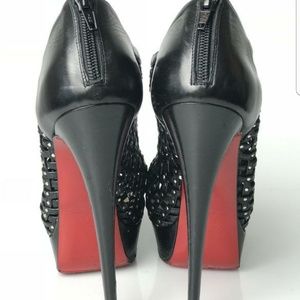 Black cage Louboutin boots <authentic >